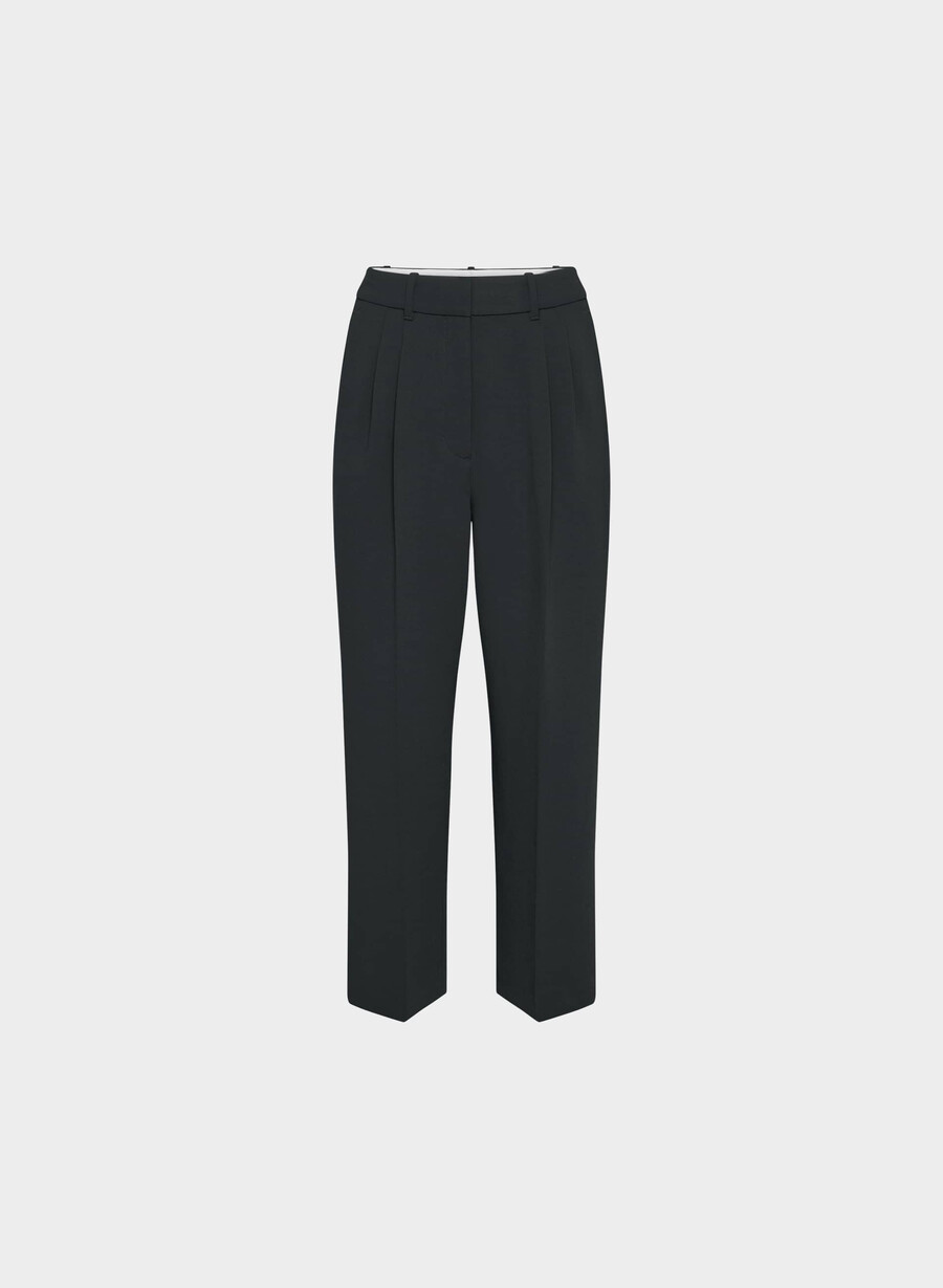 die mühelose hose curve-fit cropped - crepette schwarz