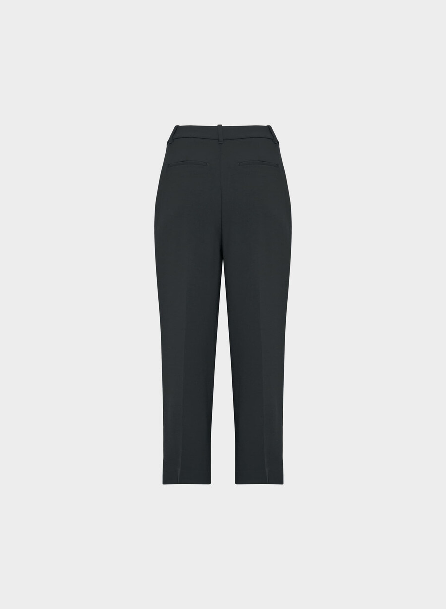 die mühelose hose curve-fit cropped - crepette schwarz