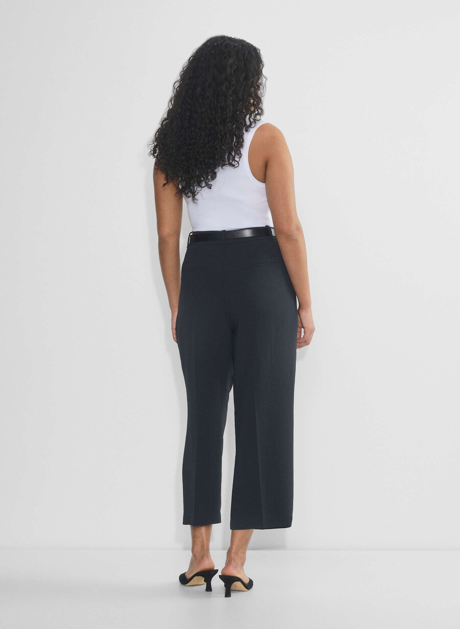 die mühelose hose curve-fit cropped - crepette dunkelnacht marineblau