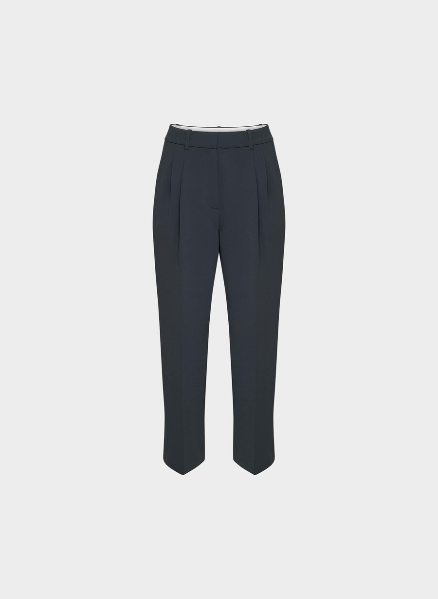 die mühelose hose curve-fit cropped - crepette dunkelnacht marineblau