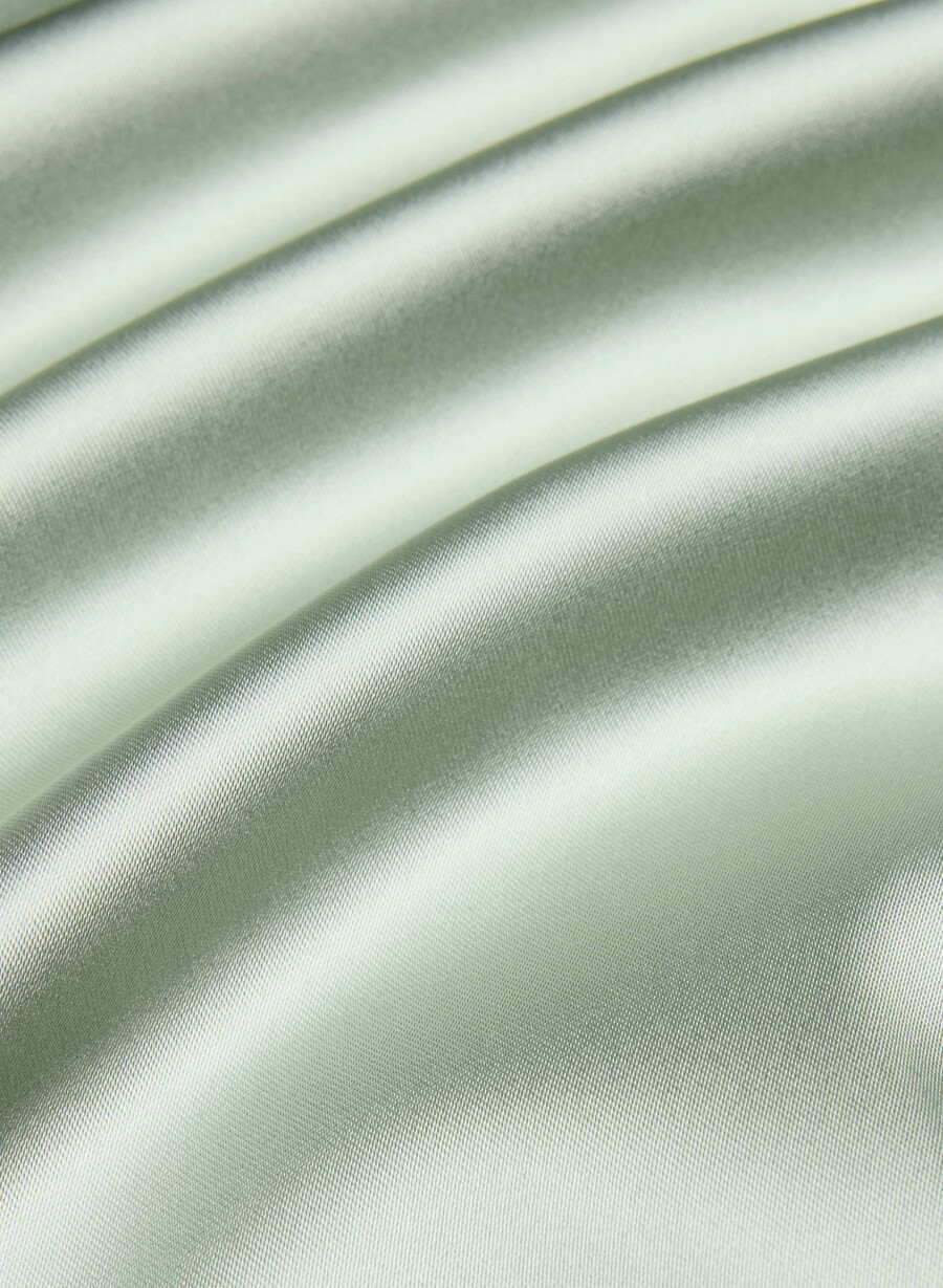 exklusives satinkleid silber salbeigrÜn