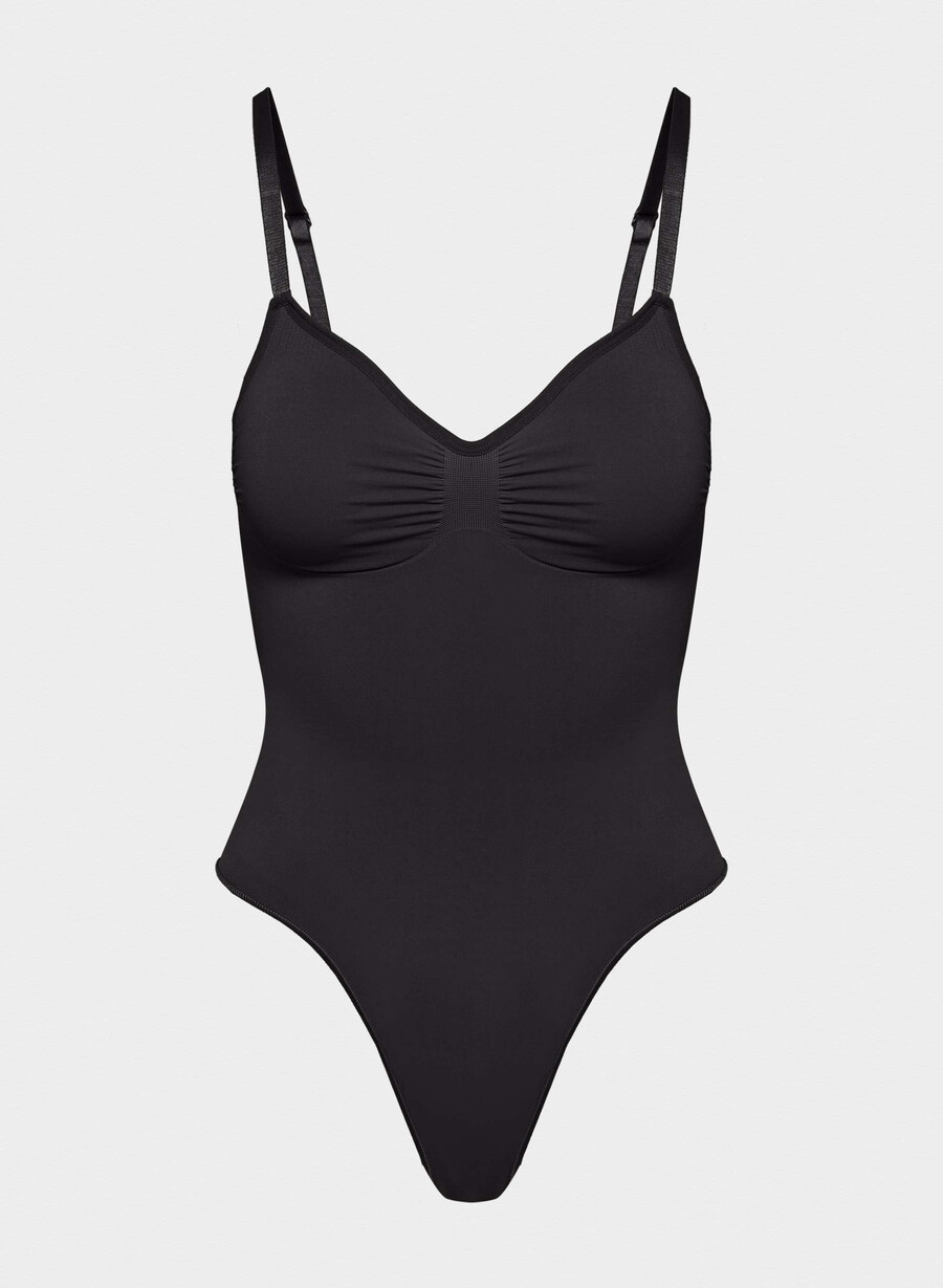 shapeenhance string-body mit tiefem rückenausschnitt schwarz