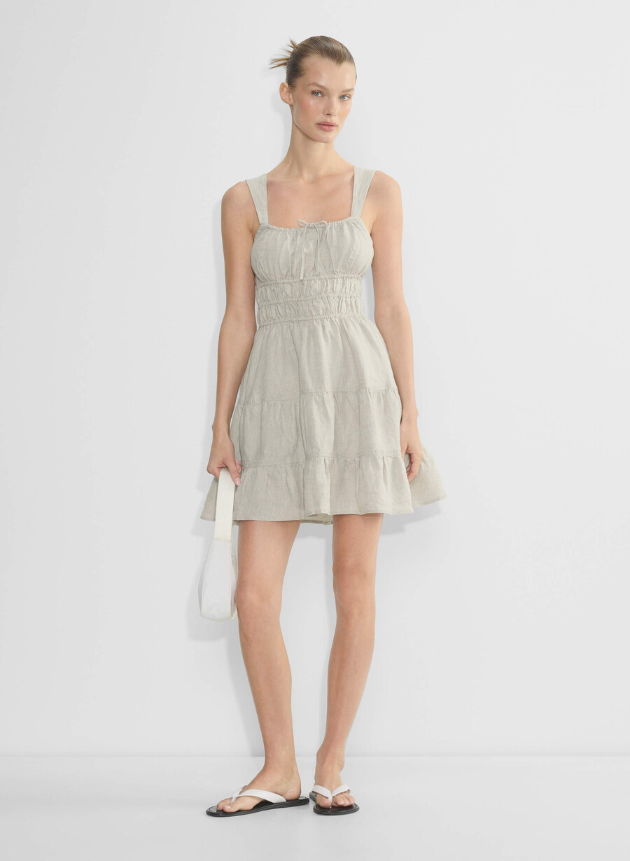 martine leinenkleid natural ecru