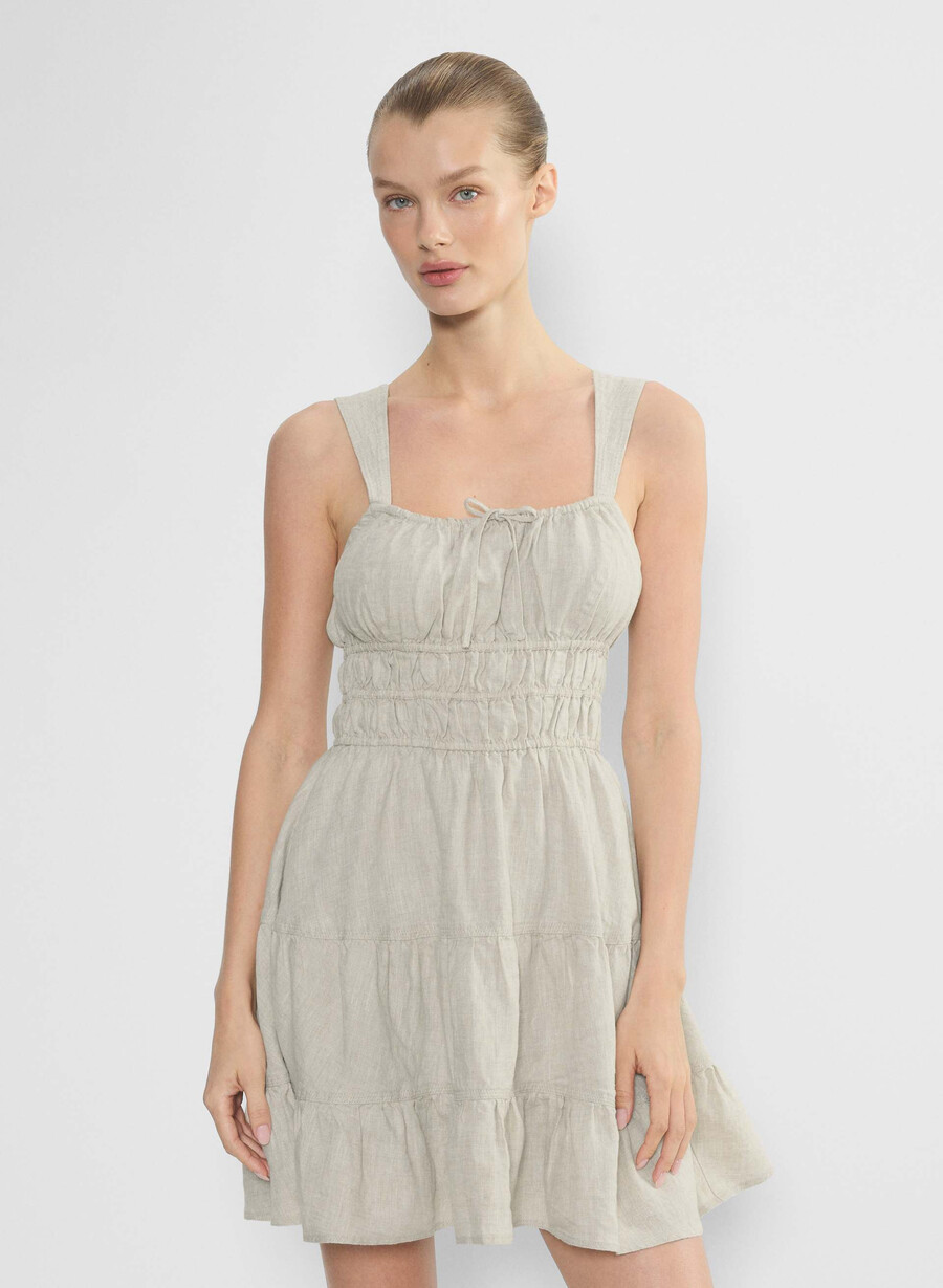 martine leinenkleid natural ecru