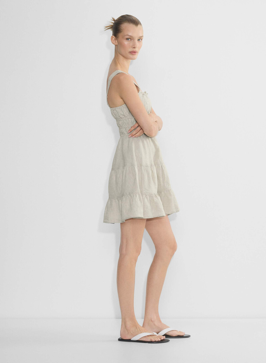 martine leinenkleid natural ecru