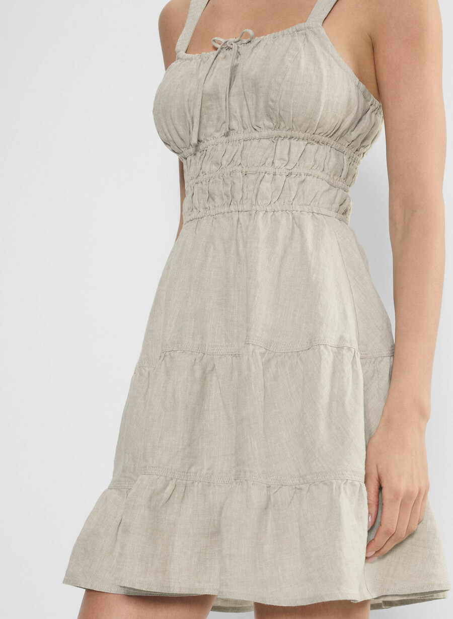 martine leinenkleid natural ecru