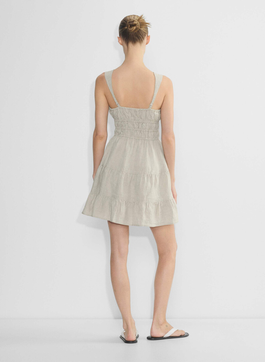 martine leinenkleid natural ecru