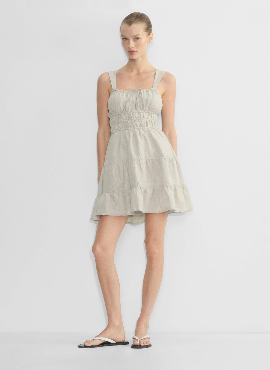 martine leinenkleid natural ecru