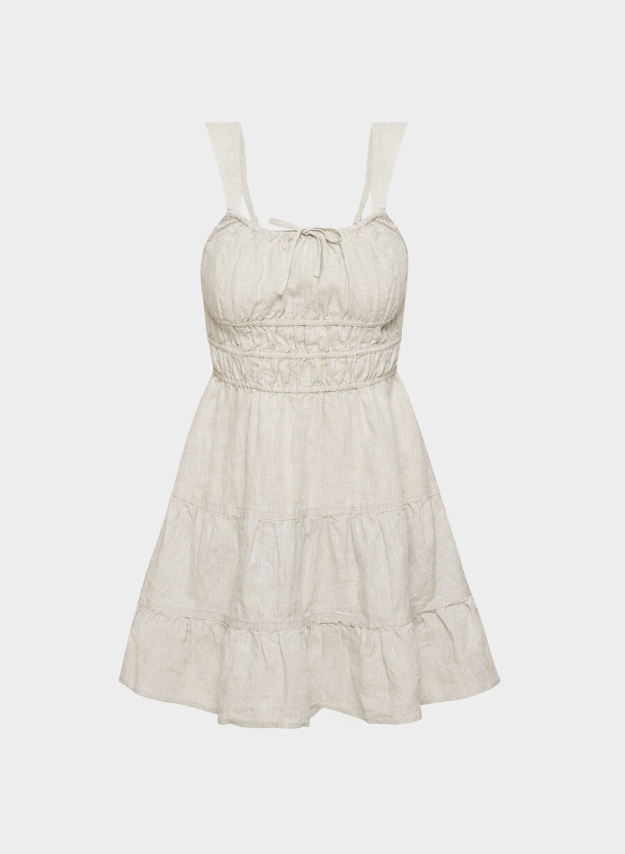 martine leinenkleid natural ecru