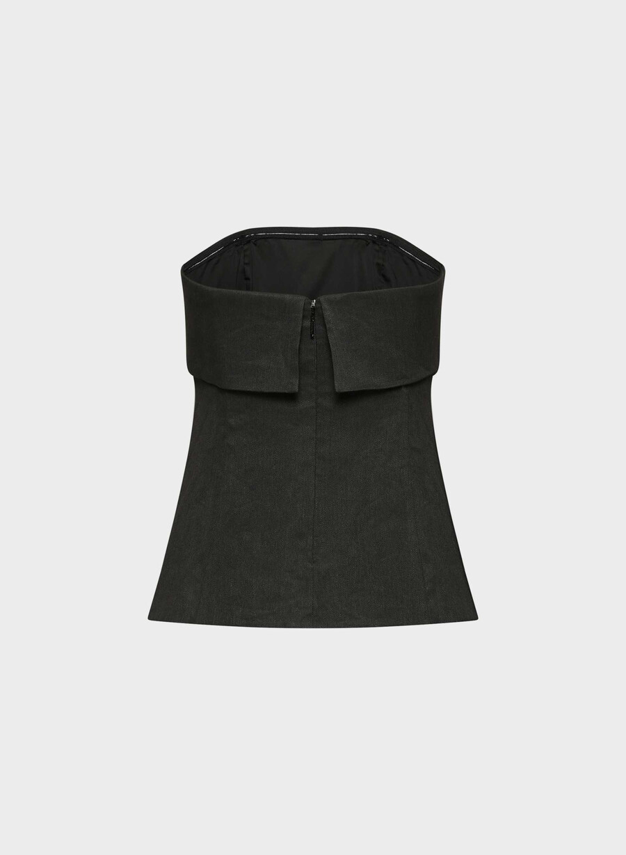 element leinen-tube-top schwarz
