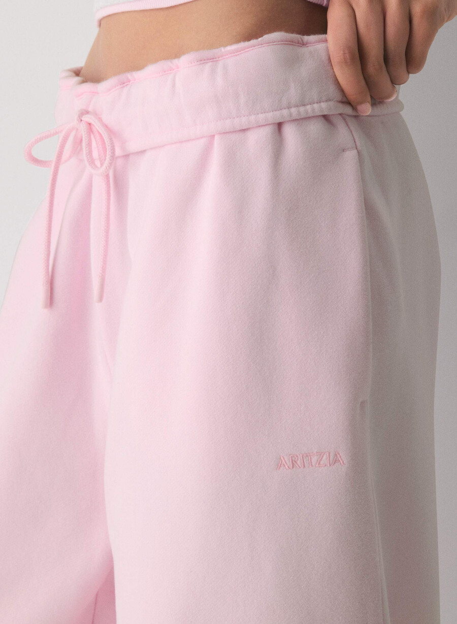 kuschelige sweatfleece-jogginghose mit mega-umschlag weit geschnitten villa pink