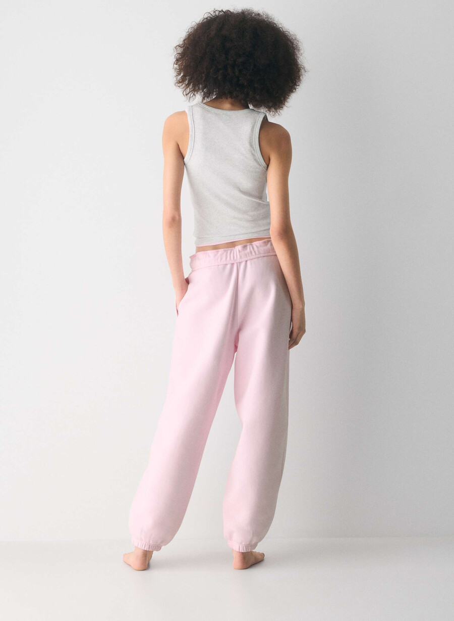 kuschelige sweatfleece-jogginghose mit mega-umschlag weit geschnitten villa pink