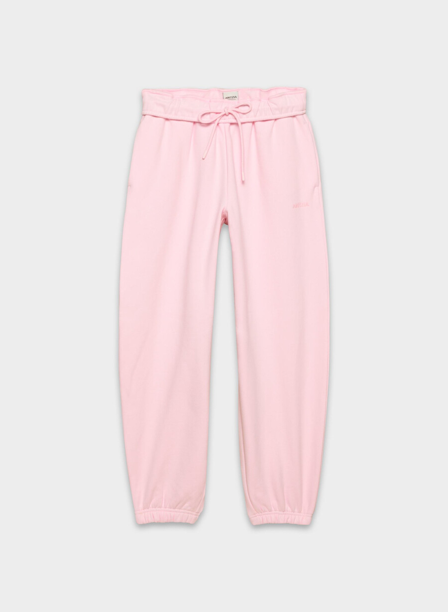 kuschelige sweatfleece-jogginghose mit mega-umschlag weit geschnitten villa pink