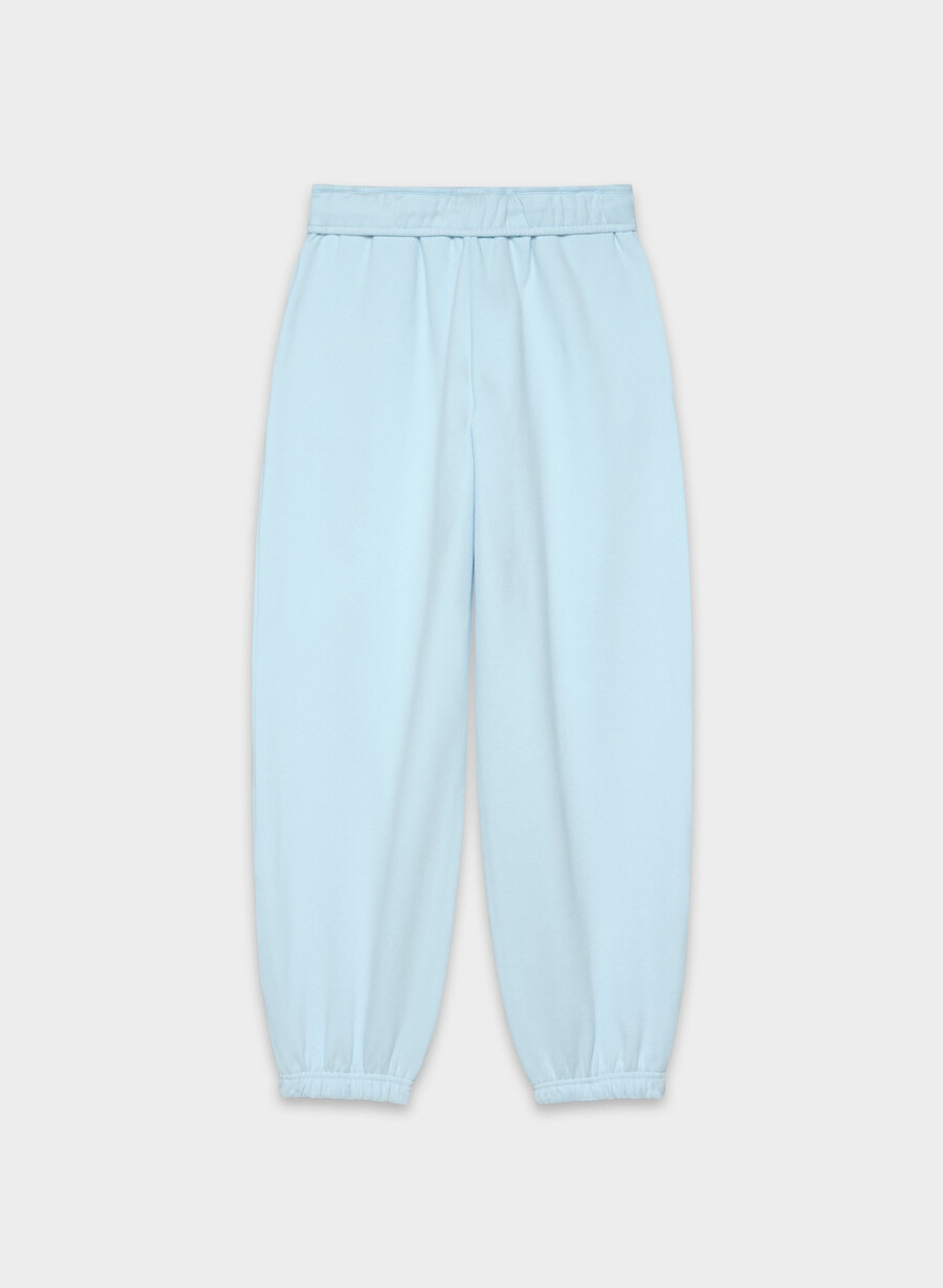 gemütliche sweatfleece-jogginghose mit großem Überschlag weit geschnitten villa blau