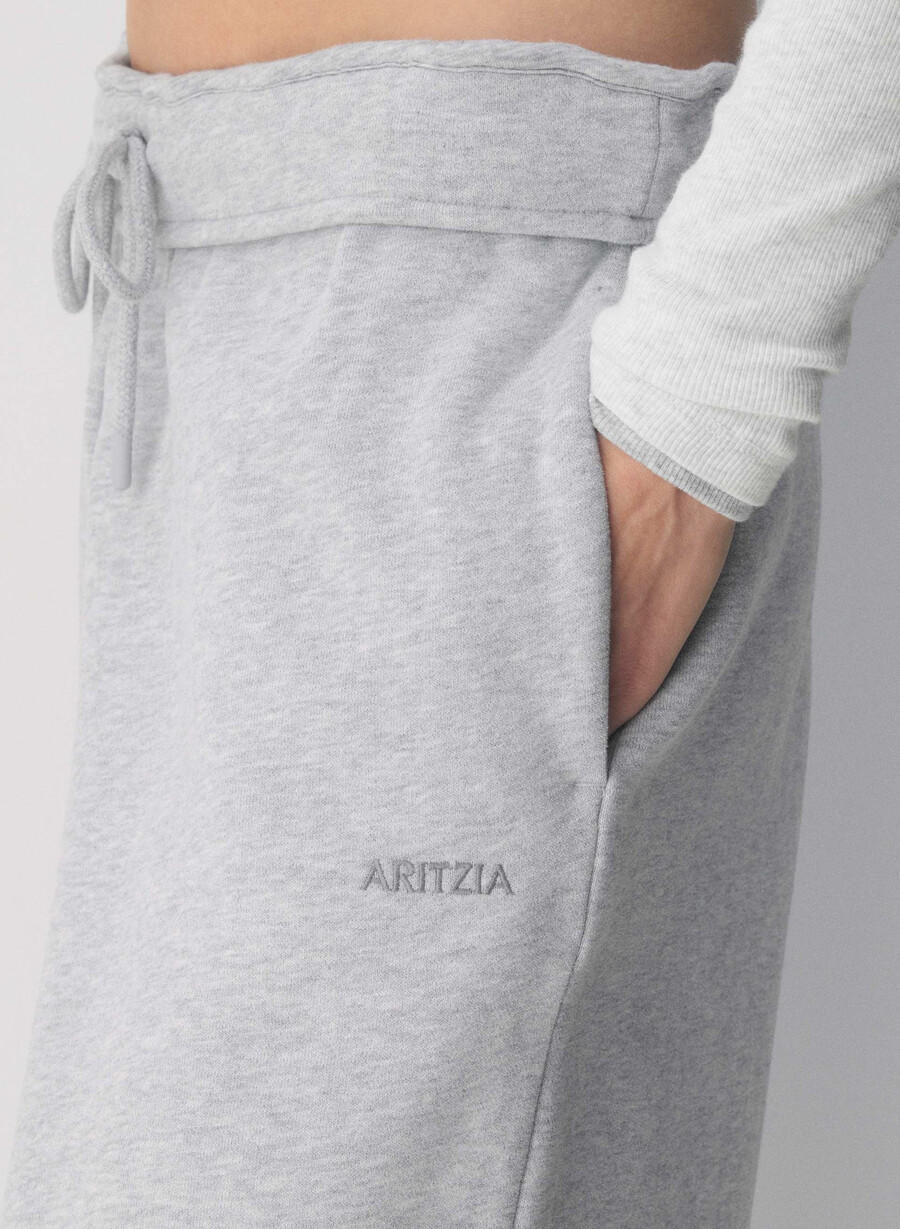 gemütliche sweatfleece mega foldover baggy jogger heather chrome