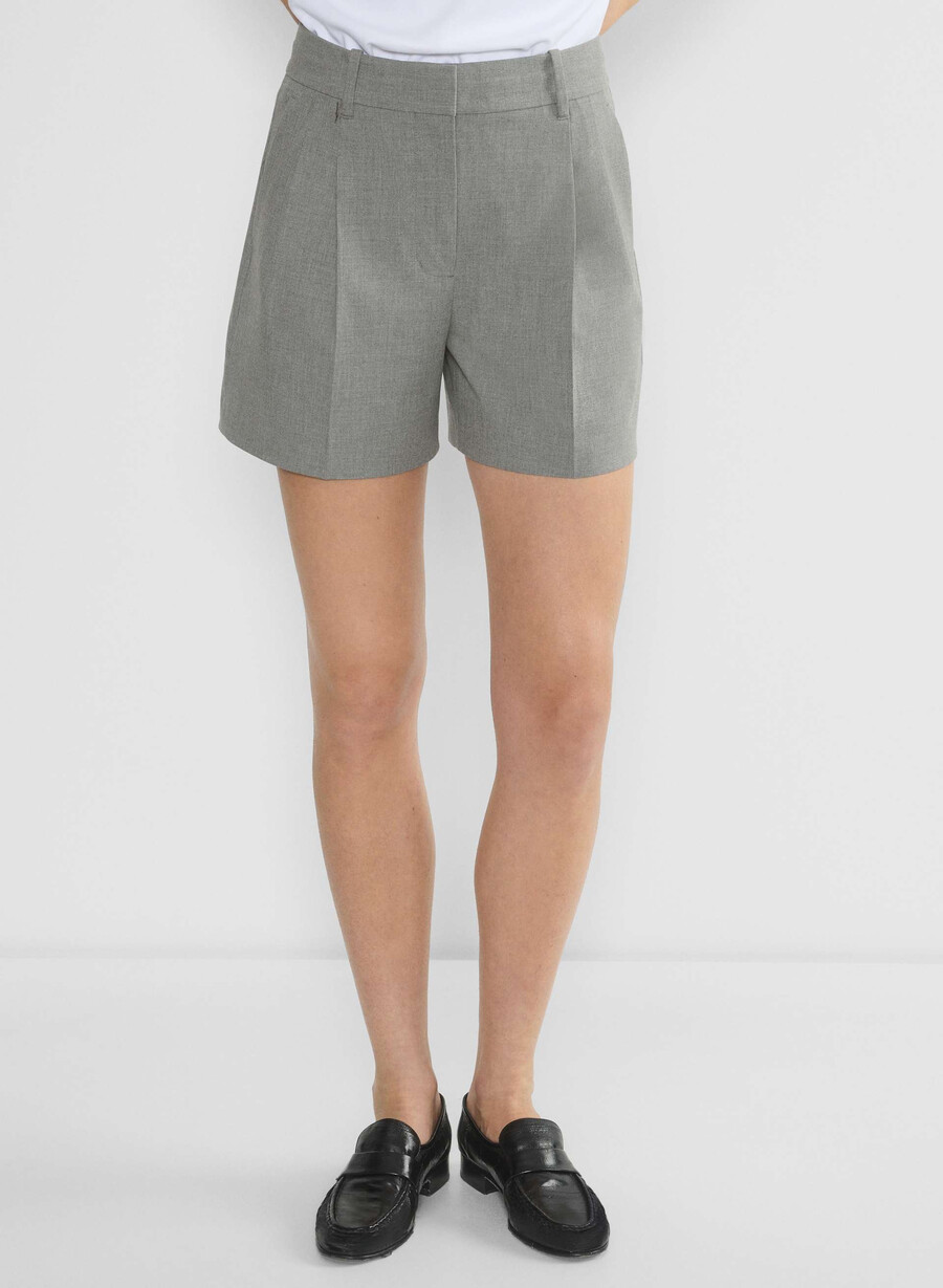 die mühelose short mid-thigh - reessential light heather dark grey