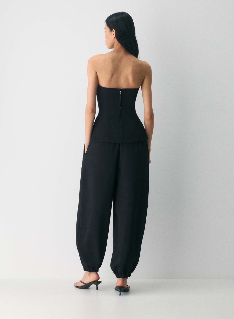 elegantes tube-top – crepette schwarz