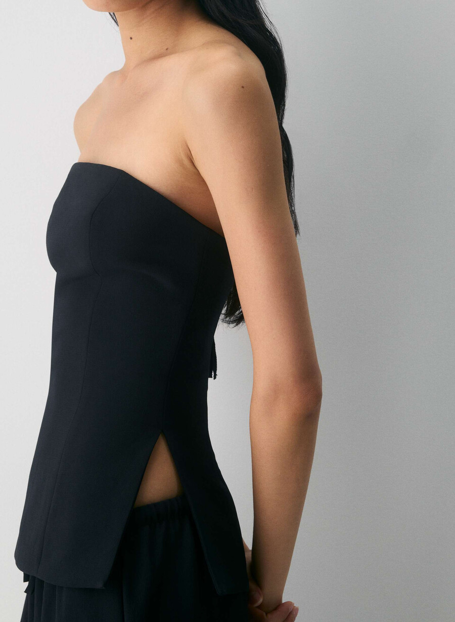 elegantes tube-top – crepette schwarz
