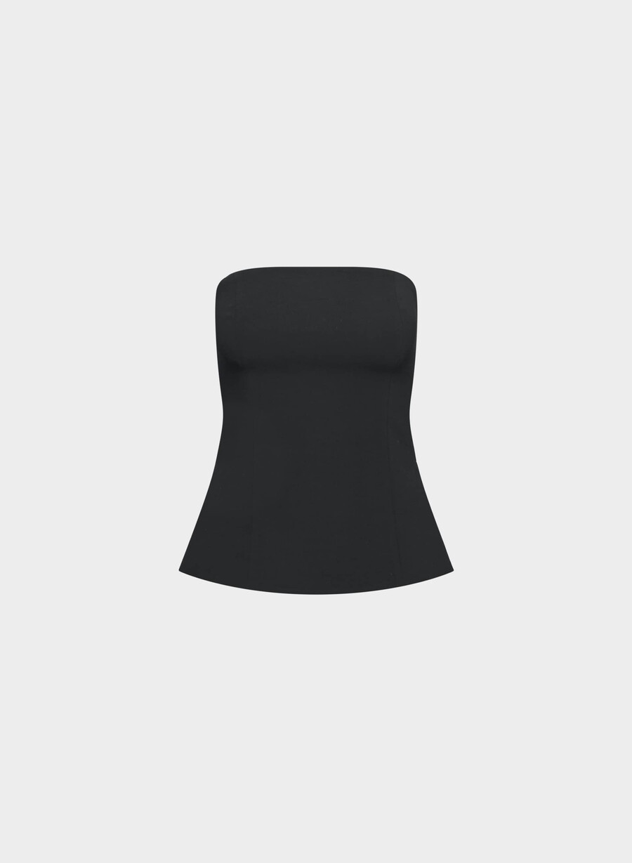 elegantes tube-top – crepette schwarz