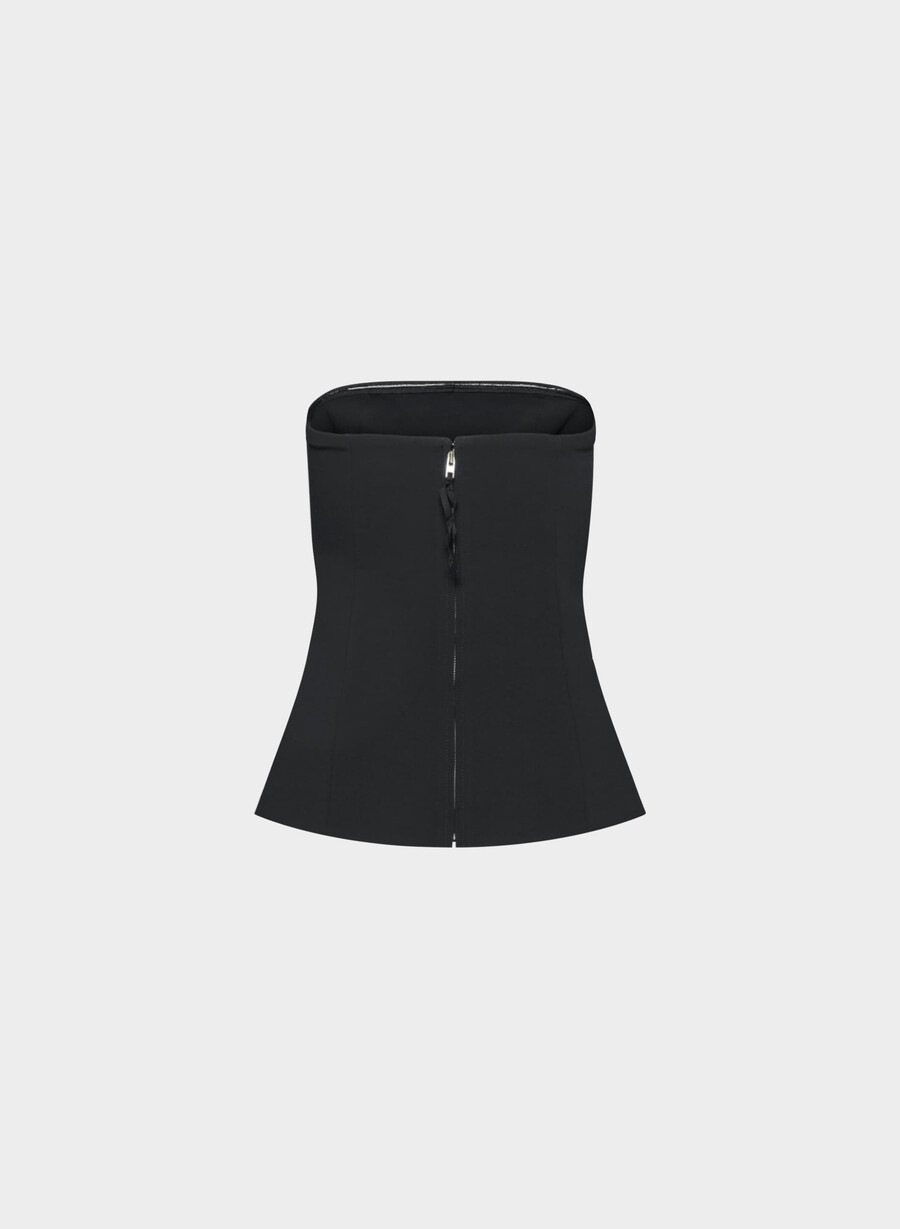 elegantes tube-top – crepette schwarz