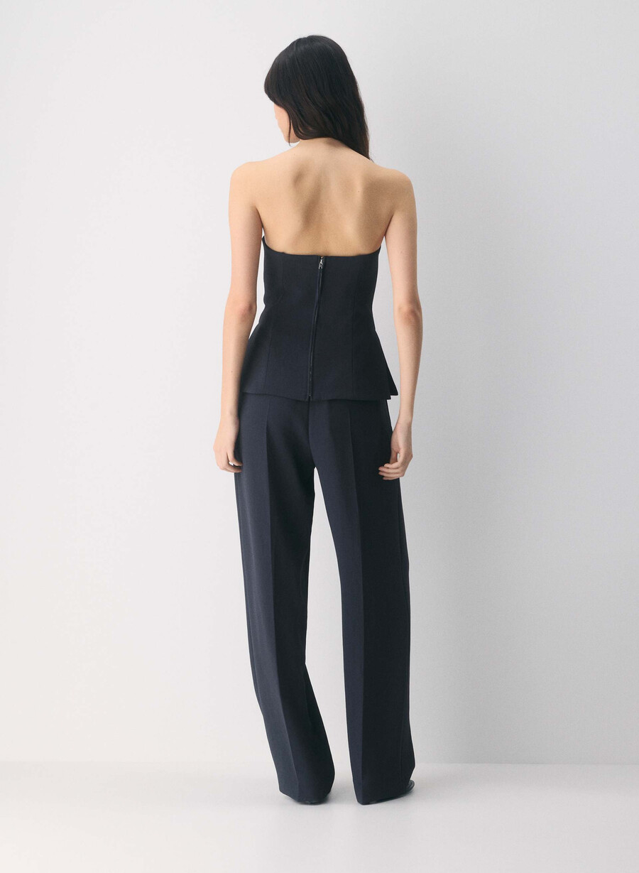 elegantes tube-top – crepette dunkelblau