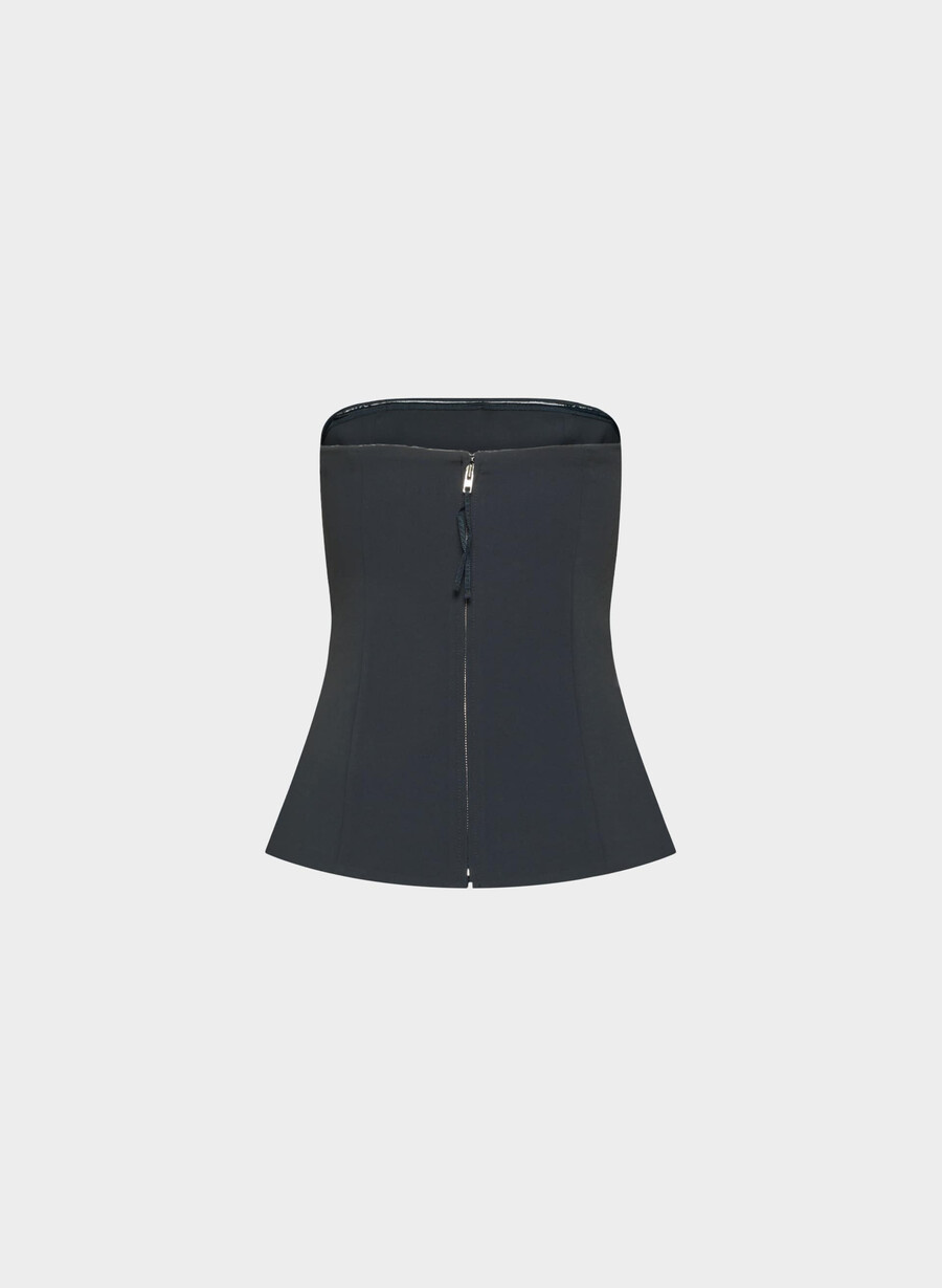 elegantes tube-top – crepette dunkelblau