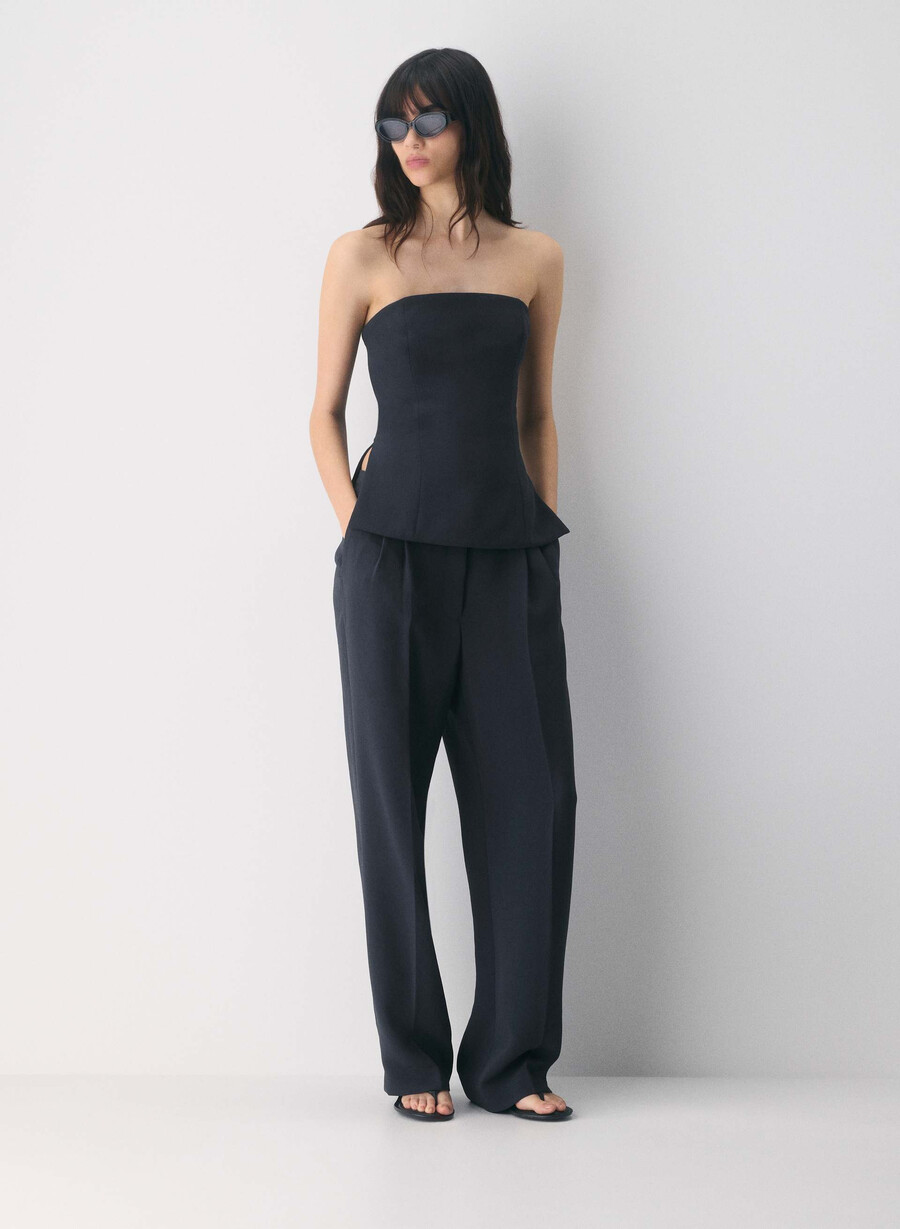 elegantes tube-top – crepette folio braun
