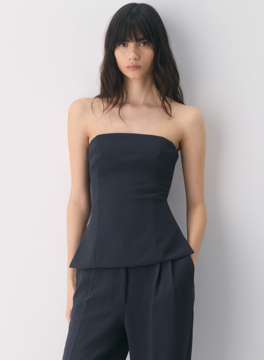 elegantes tube-top – crepette folio braun
