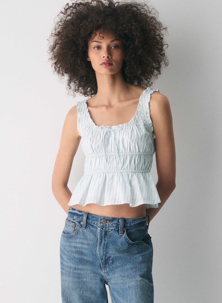 helena popeline-top azl strp br wtvl bl