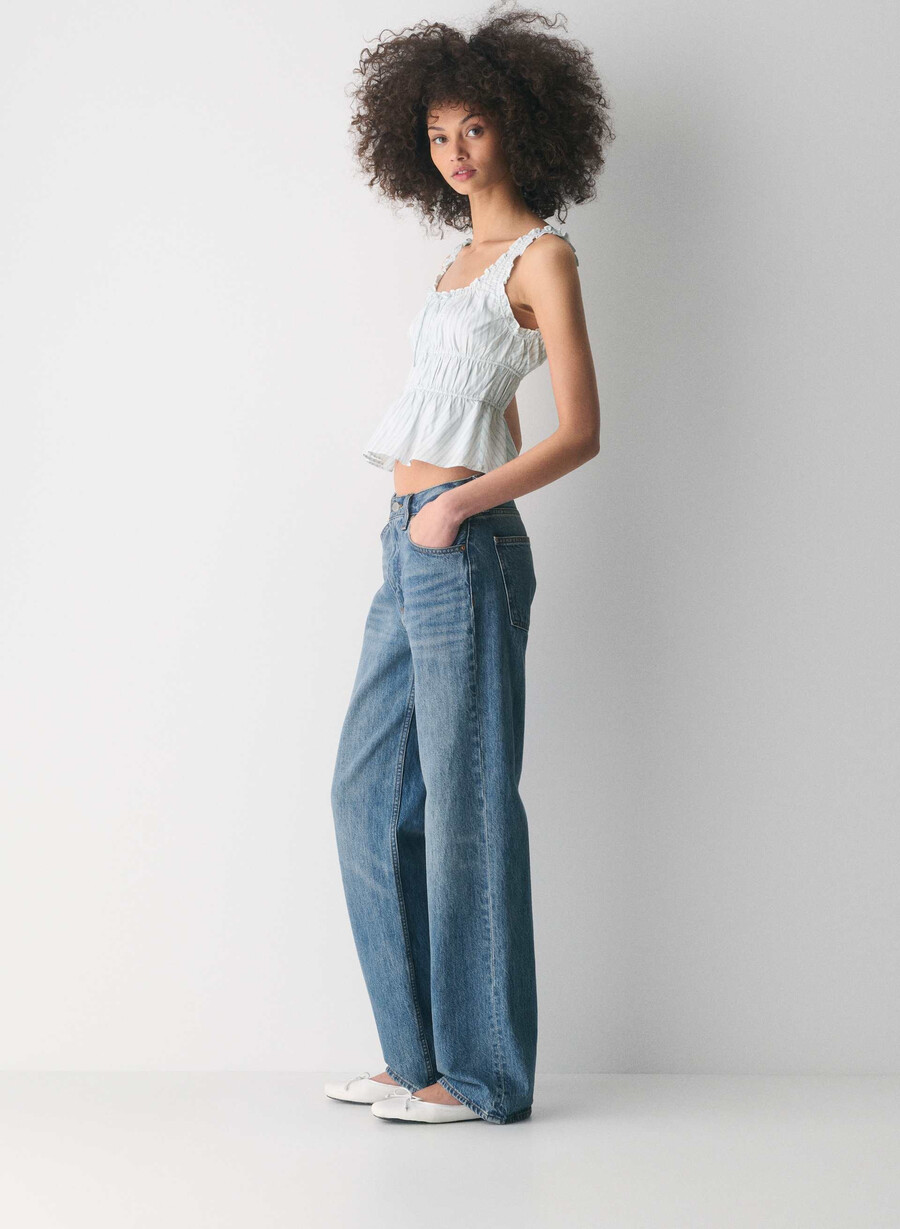 helena popeline-top azl strp br wtvl bl