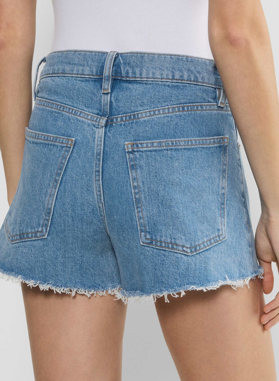 denim forum jodie hi-rise mini-denim-shorts stressfrei hellblau