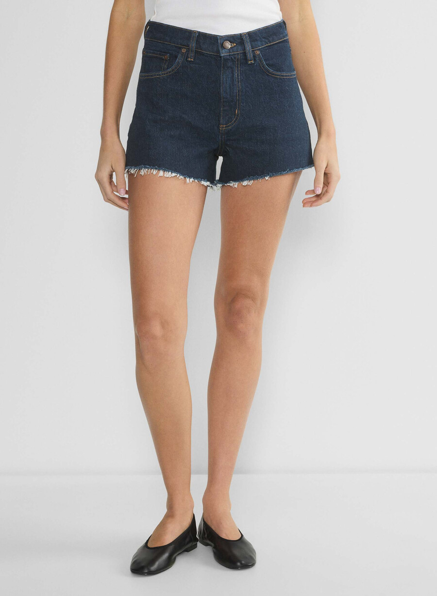 denim forum jodie hi-rise mini denim short no-stress dunkelblau