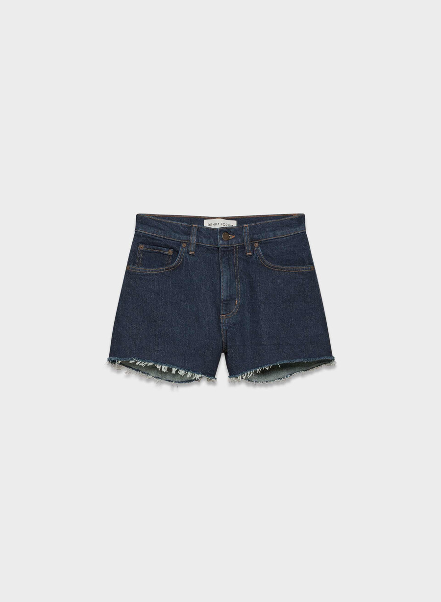 denim forum jodie hi-rise mini denim short no-stress dunkelblau