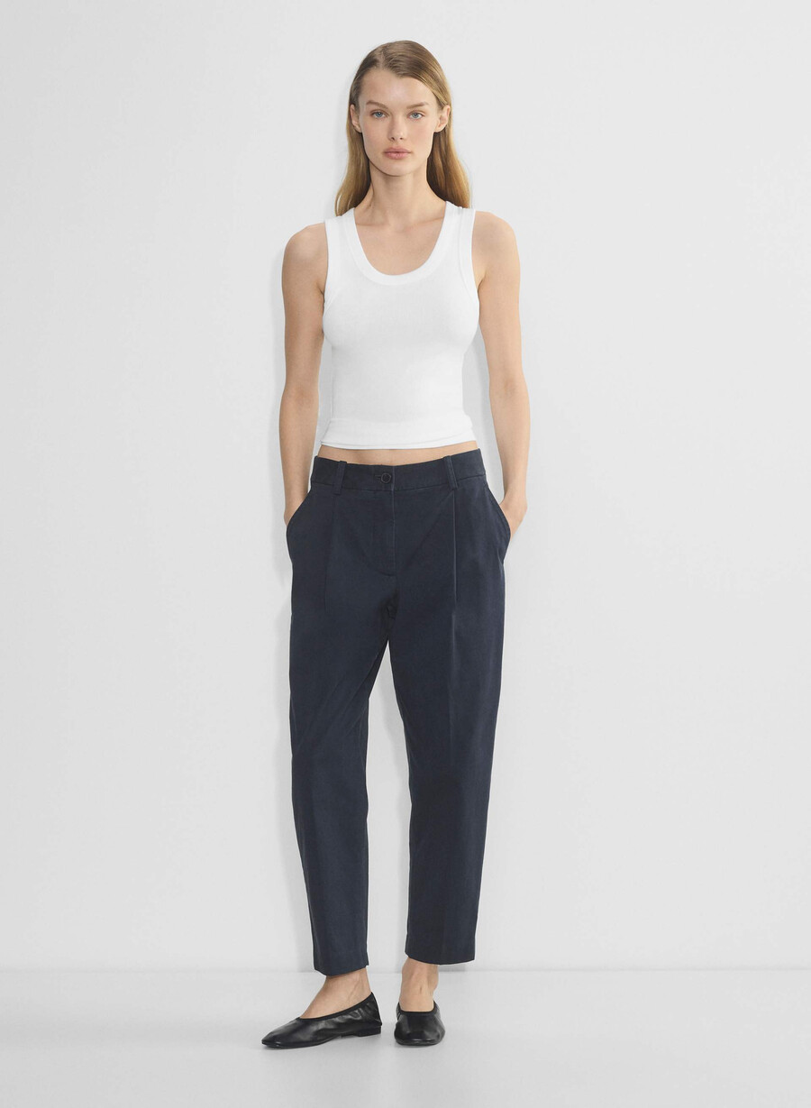 chino mid-rise carrot pant washed dark night navy