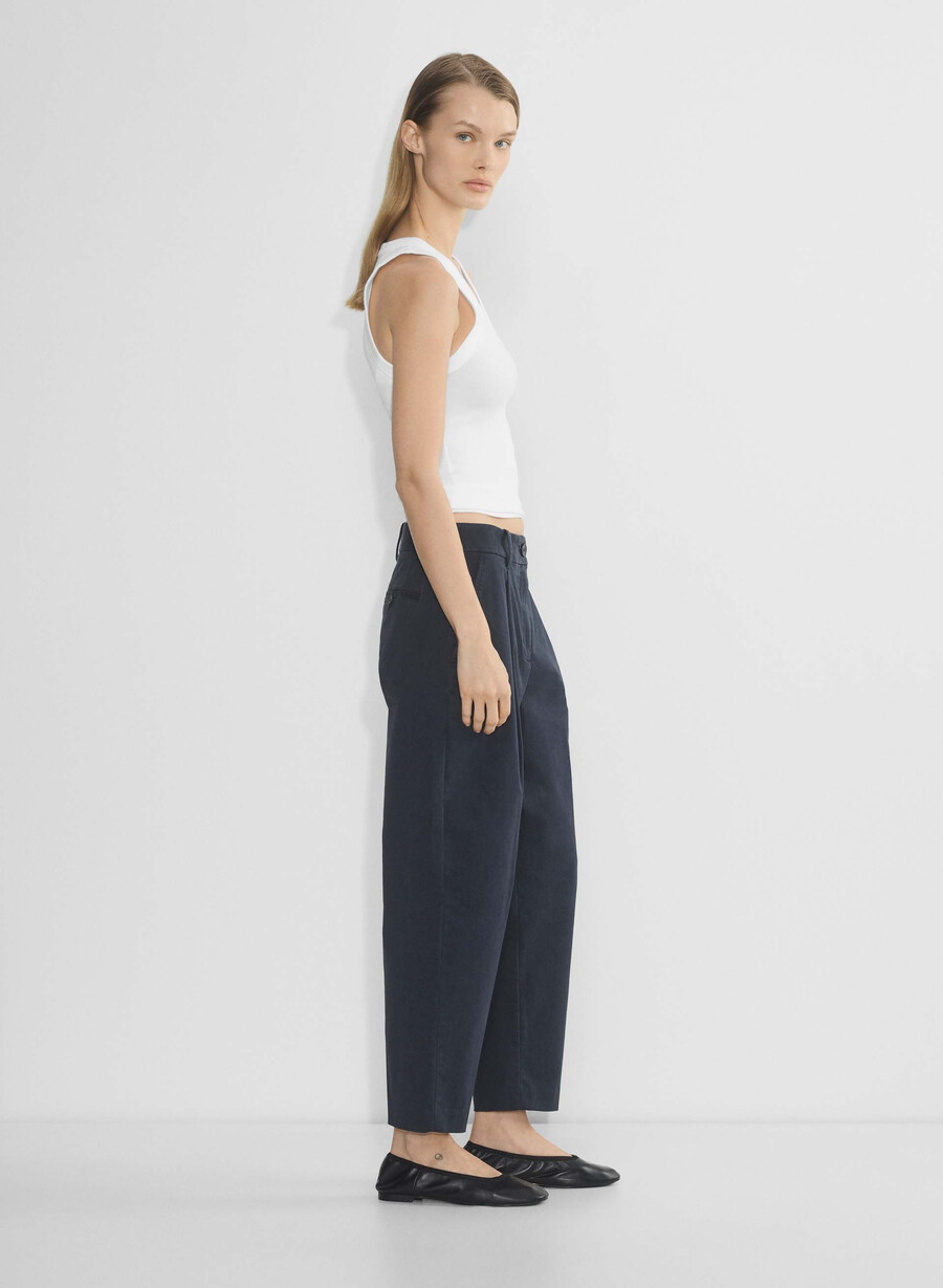 chino mid-rise carrot pant washed dark night navy