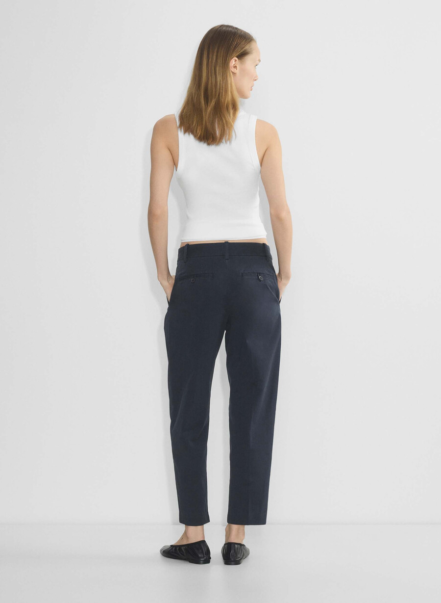 chino mid-rise carrot pant washed dark night navy