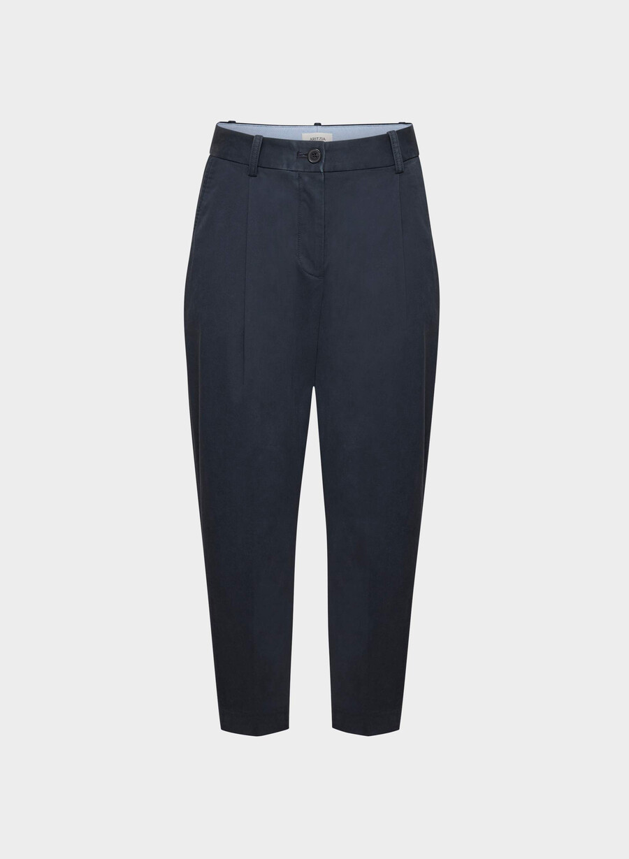 chino mid-rise carrot pant washed dark night navy