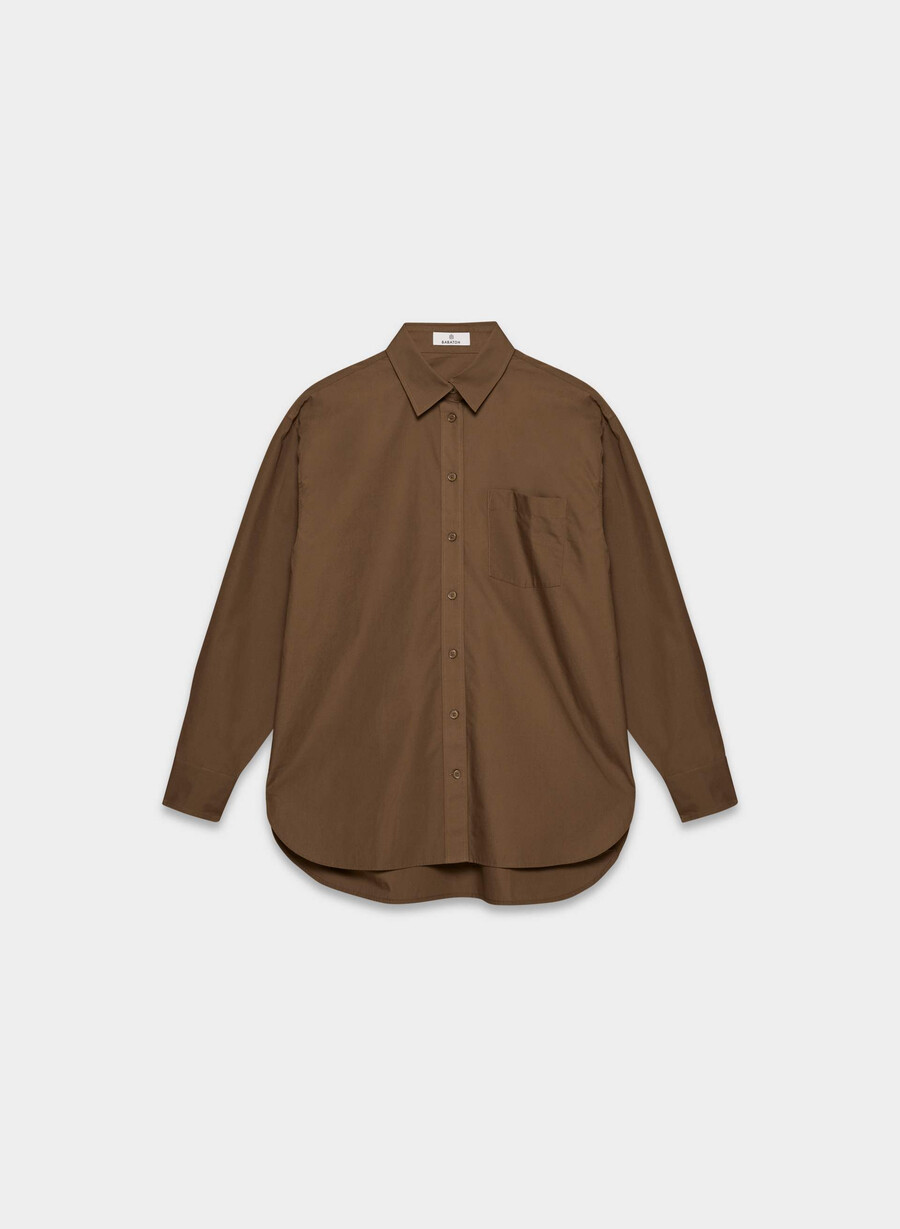 outro oversized poplinhemd cello braun