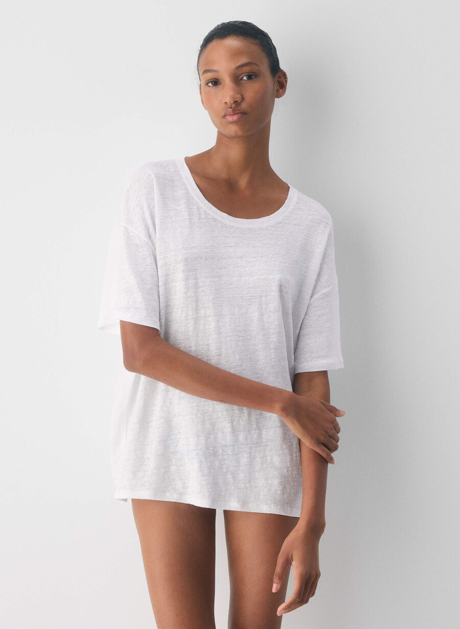 loom linen quay t-shirt weiss