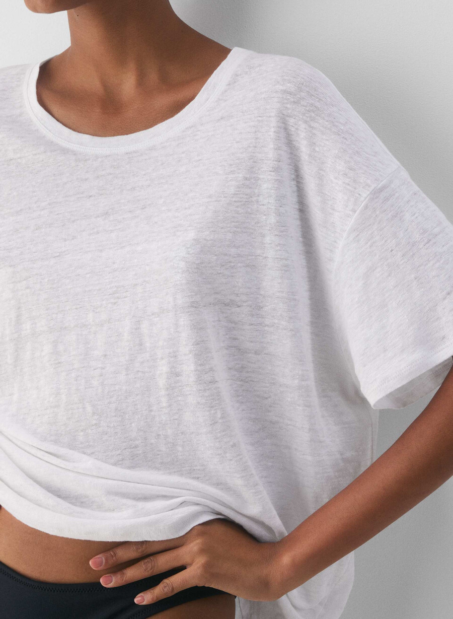 loom linen quay t-shirt weiss