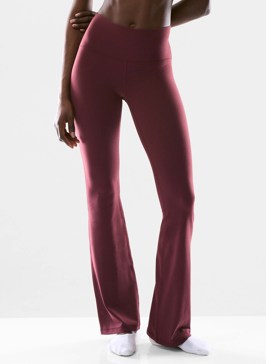 butter cheeky hi-rise flare leggings 32 sumac burgundy