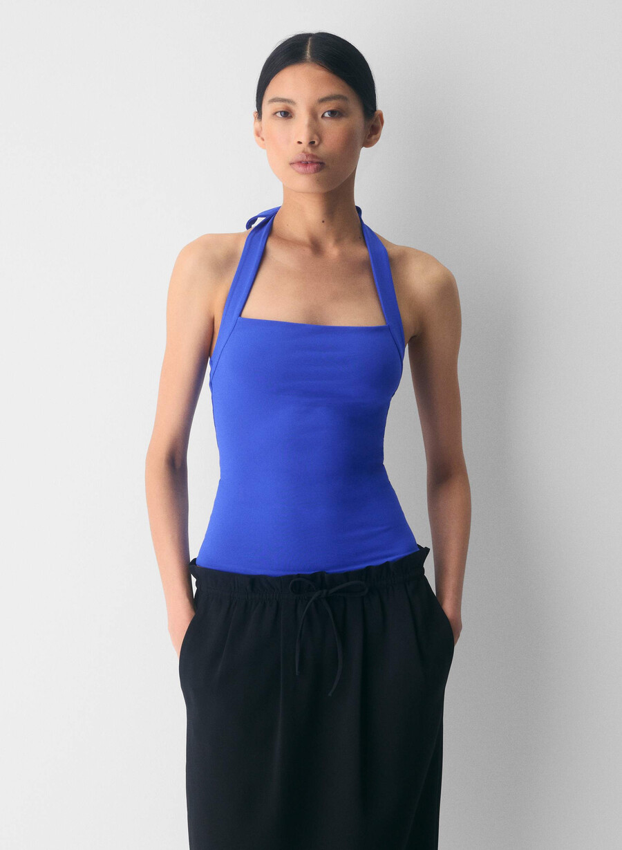 original contour optimum halter top ablaze blue
