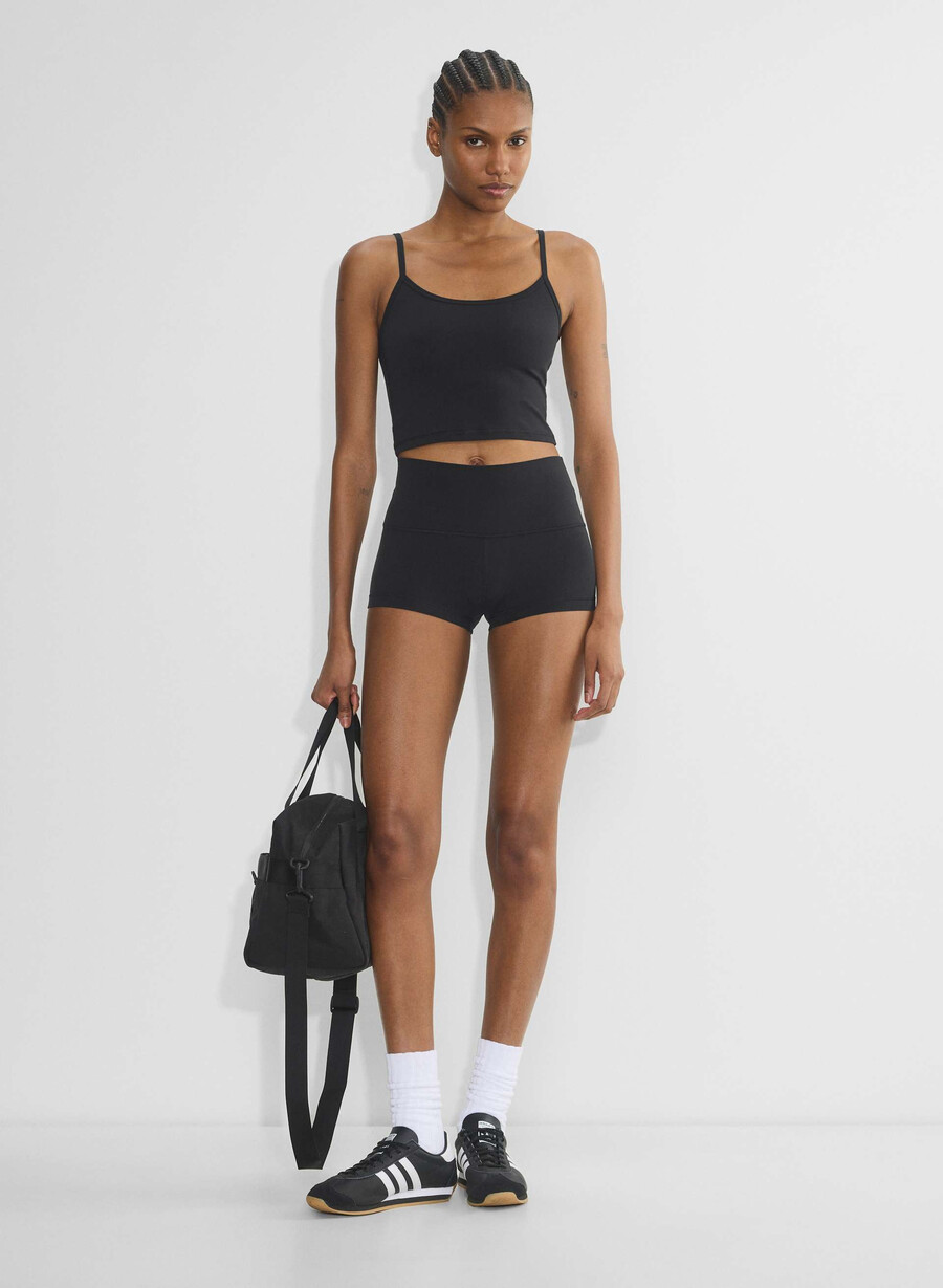 butter cheeky hi-rise 15 short black