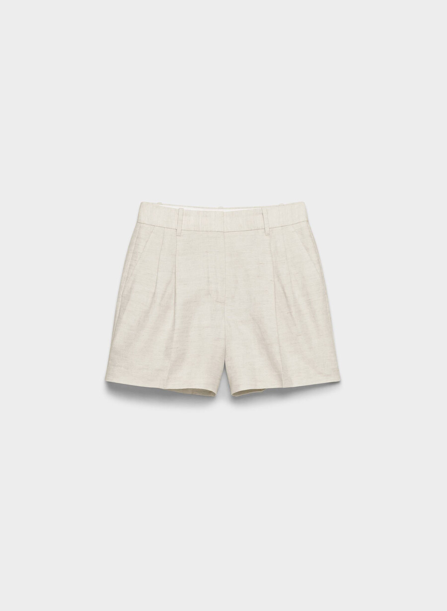 die mühelose short curve-fit mid-thigh natural ecru