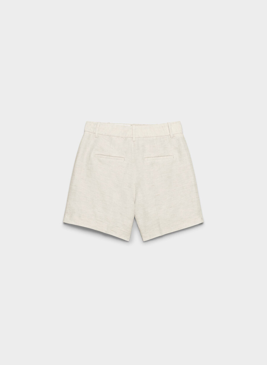 die mühelose short curve-fit mid-thigh natural ecru