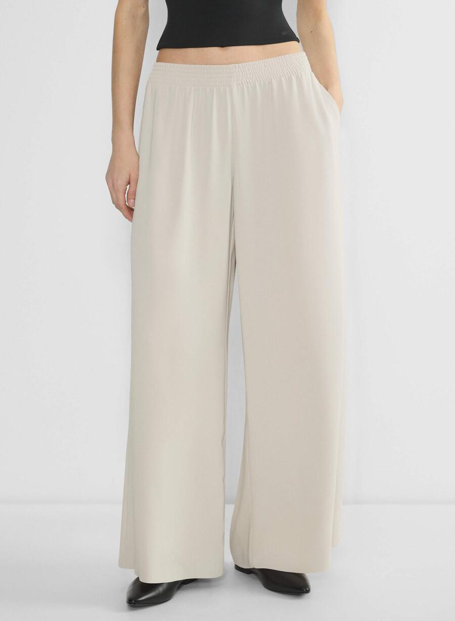 parker palazzo hose - studio drape matte pearl