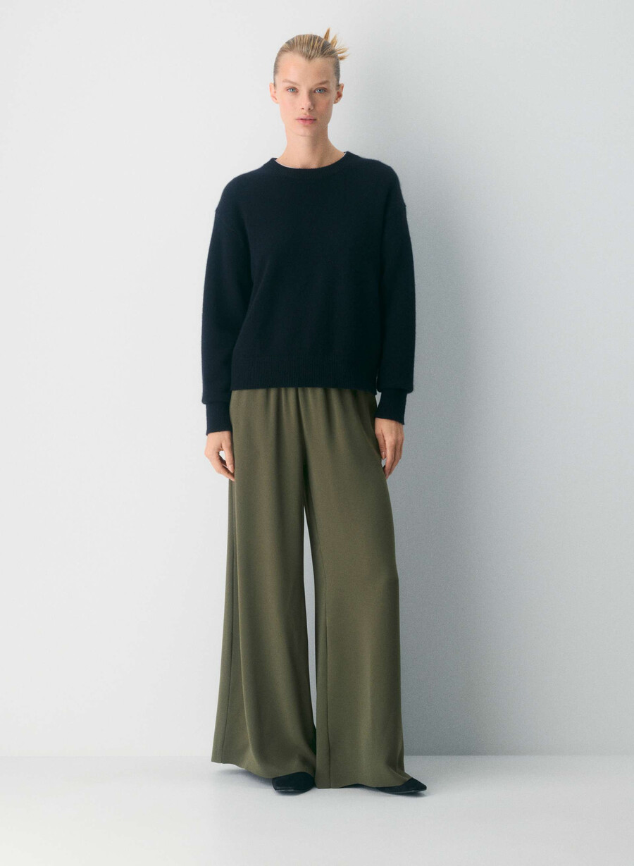 parker palazzo hose - studio drape dunkeloliv