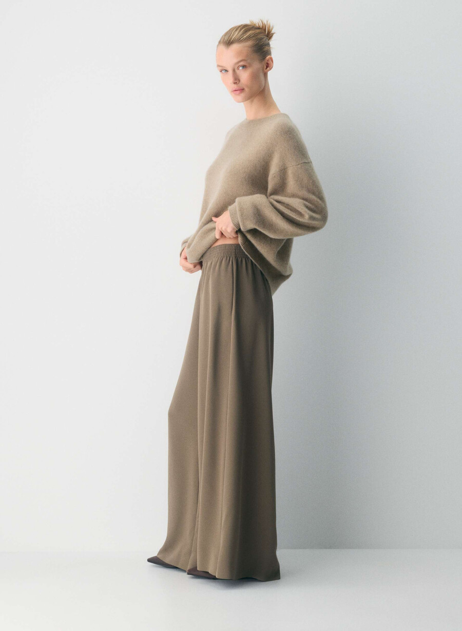 parker palazzo hose - studio drape cola taupe
