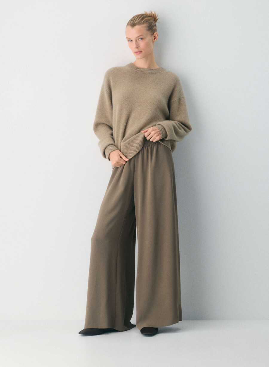 parker palazzo hose - studio drape cola taupe