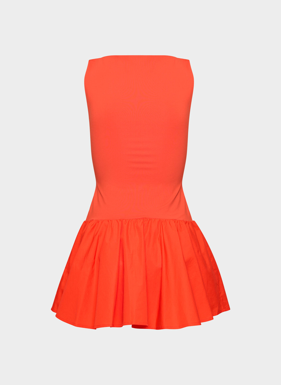 segment popelinekleid mohnrot
